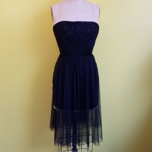 BCBG Vienna Sequin and Tulle strapless dress